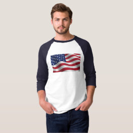 アメリカ国旗のラグランスリーブTシャツ Tシャツ