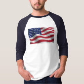 アメリカ国旗のラグランスリーブTシャツ Tシャツ (正面)