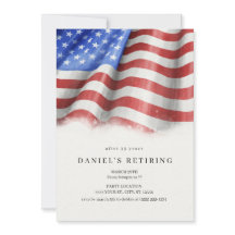 アメリカ国旗のリタイアメントパーティの招待状