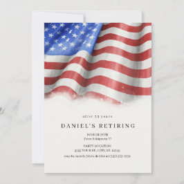 アメリカ国旗のリタイアメントパーティの招待状 招待状