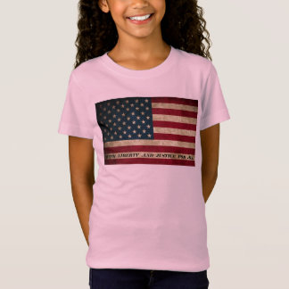 アメリカ国旗のリバティシャツガールズ Tシャツ