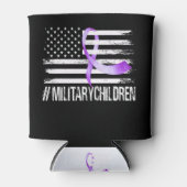 アメリカ国旗のリボン紫の上！軍隊のT型 缶クーラー (正面)