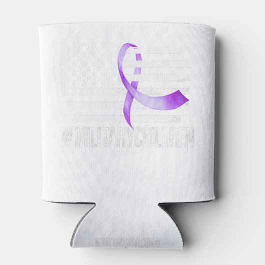 アメリカ国旗のリボン紫の上！軍隊のT型 缶クーラー (裏面)