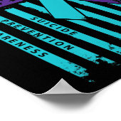 アメリカ国旗のリボン自殺認識度メンタルヒール ポスター (角)