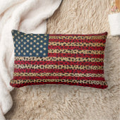 アメリカ国旗のレオパード・スポットプリントデザイン ランバークッション (ブランケット)