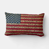 アメリカ国旗のレオパード・スポットプリントデザイン ランバークッション (裏面)