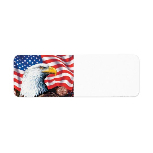 アメリカ国旗のワシ ラベル (正面)