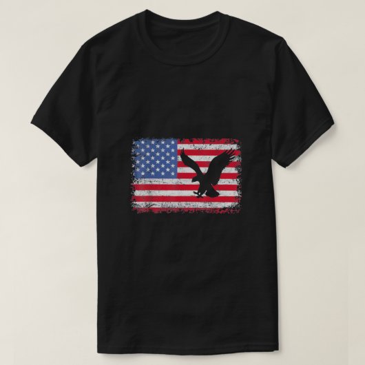 アメリカ国旗のワシ Tシャツ (デザイン正面)
