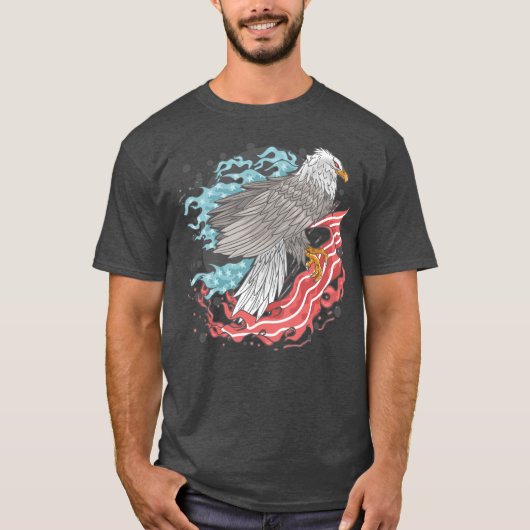 アメリカ国旗のワシ Tシャツ (正面)