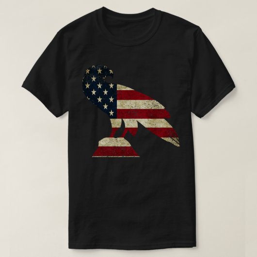 アメリカ国旗のワシ Tシャツ (デザイン正面)