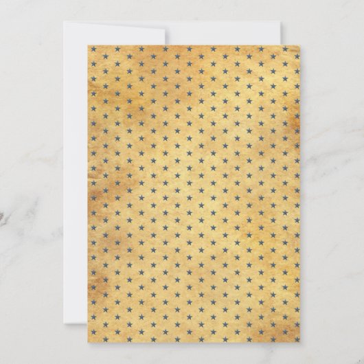 アメリカ国旗のヴィンテージドラム7月4日お祝い 招待状 (裏面)