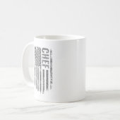 アメリカ国旗のヴィンテージ調シェフデザイン コーヒーマグカップ (正面左)