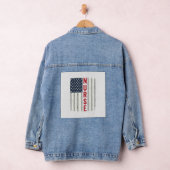 アメリカ国旗のヴィンテージ風刺版看護師Tシャツデザイン デニムジャケット (ハンガー)
