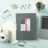 アメリカ国旗のヴィンテージ風刺繍看護師シャツデザイン シール (iPadカバー)
