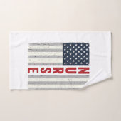 アメリカ国旗のヴィンテージ風刺繍看護師Tシャツデザイン ハンドタオル (ハンドタオル)