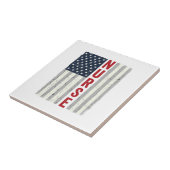 アメリカ国旗のヴィンテージ風刺繍Tシャツデザイン 看護師 タイル (側面)