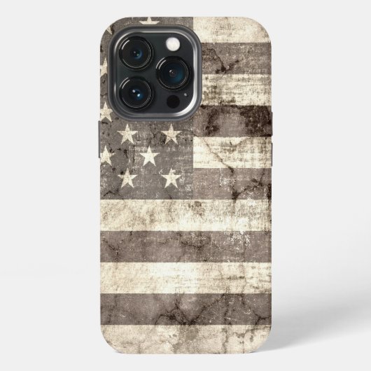 アメリカ国旗のヴィンテージ iPhoneケース (裏面)