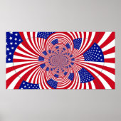 アメリカ国旗の万華鏡のように千変万化するパターンポスター ポスター (正面)
