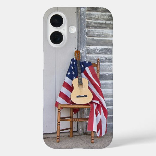 アメリカ国旗の上のギター Case-Mate iPhoneケース (裏面)