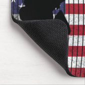 アメリカ国旗の上のベースと漁師魚釣り マウスパッド (コーナー)