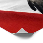 アメリカ国旗の上を飛んでいるワシ ポスター (角)