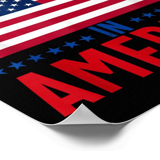 アメリカ国旗の中に王がいないのは民主主義に救抗議する ポスター (角)