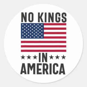 アメリカ国旗の中に王がいないのは民主主義に救抗議する ラウンドシール
