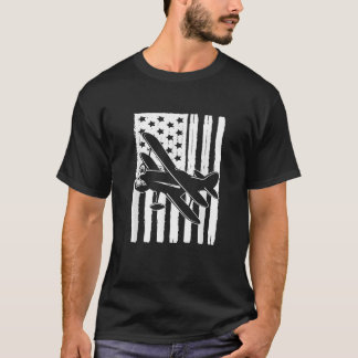 アメリカ国旗の二面恋人航空パーティーTh Tシャツ