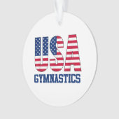 アメリカ国旗の体操スポーツ付きアメリカ オーナメント (正面)