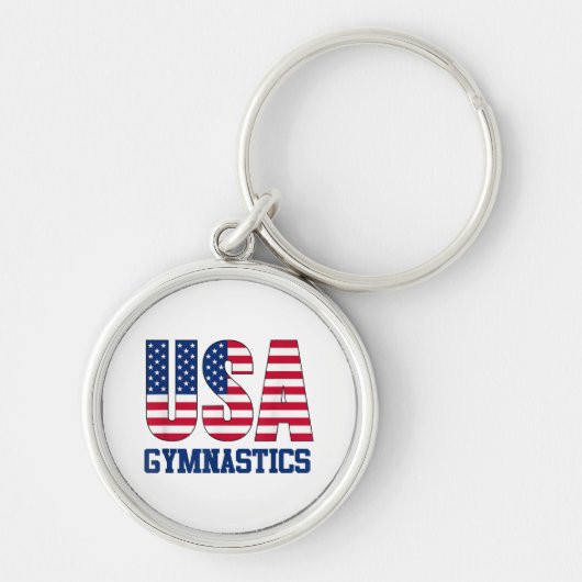 アメリカ国旗の体操スポーツ付きアメリカ キーホルダー (正面)