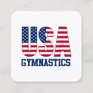 アメリカ国旗の体操スポーツ付きアメリカ スクエア名刺