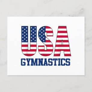 アメリカ国旗の体操スポーツ付きアメリカ ポストカード
