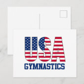 アメリカ国旗の体操スポーツ付きアメリカ ポストカード (正面/裏面)