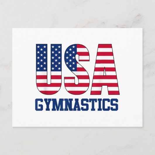 アメリカ国旗の体操スポーツ付きアメリカ ポストカード (正面)
