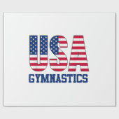 アメリカ国旗の体操スポーツ付きアメリカ ラッピングペーパー (フラット)