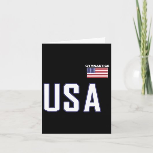 アメリカ国旗の体操チームクール体育用具の男性Wo カード (正面)