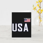 アメリカ国旗の体操チームクール体育用具の男性Wo カード (黄色い花)