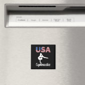アメリカ国旗の体操選手Tee体操選手4位のJu マグネット (インサイチュ (食洗機))