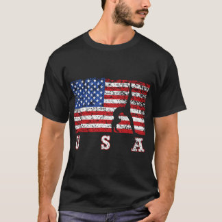 アメリカ国旗の体操USAギフト転倒チーム Tシャツ
