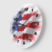 アメリカ国旗の光の愛国心 ラージ壁時計 (傾斜)