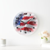 アメリカ国旗の光の愛国心 ラージ壁時計 (ホーム)