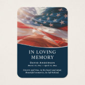 アメリカ国旗の写真記念祈りの言葉カード (正面)