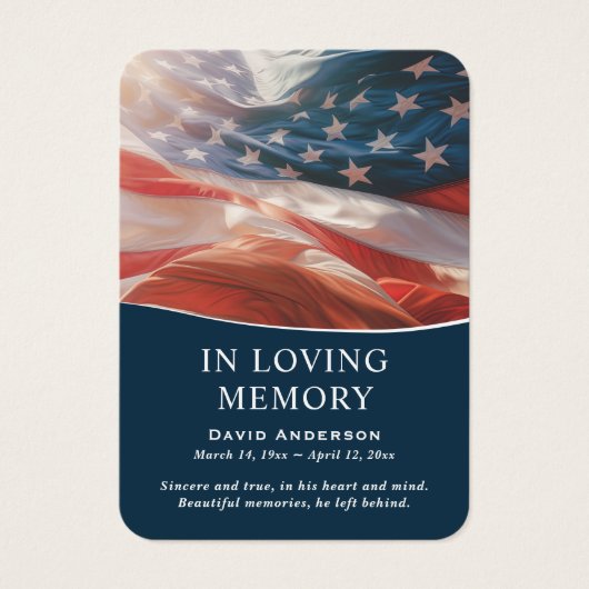 アメリカ国旗の写真記念祈りの言葉カード (正面)