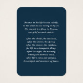 アメリカ国旗の写真記念祈りの言葉カード (裏面)