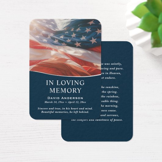 アメリカ国旗の写真記念祈りの言葉カード (デスク)