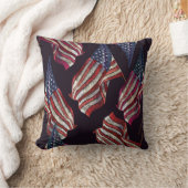 アメリカ国旗の刺繍:愛国模様。 クッション (ブランケット)