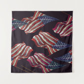 アメリカ国旗の刺繍：愛国模様。 タペストリー (正面(横))