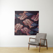 アメリカ国旗の刺繍：愛国模様。 タペストリー (インサイチュ(横))