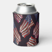 アメリカ国旗の刺繍：愛国模様。 缶クーラー (缶裏面)