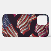 アメリカ国旗の刺繍：愛国模様。 Case-Mate iPhoneケース (裏面 (横))